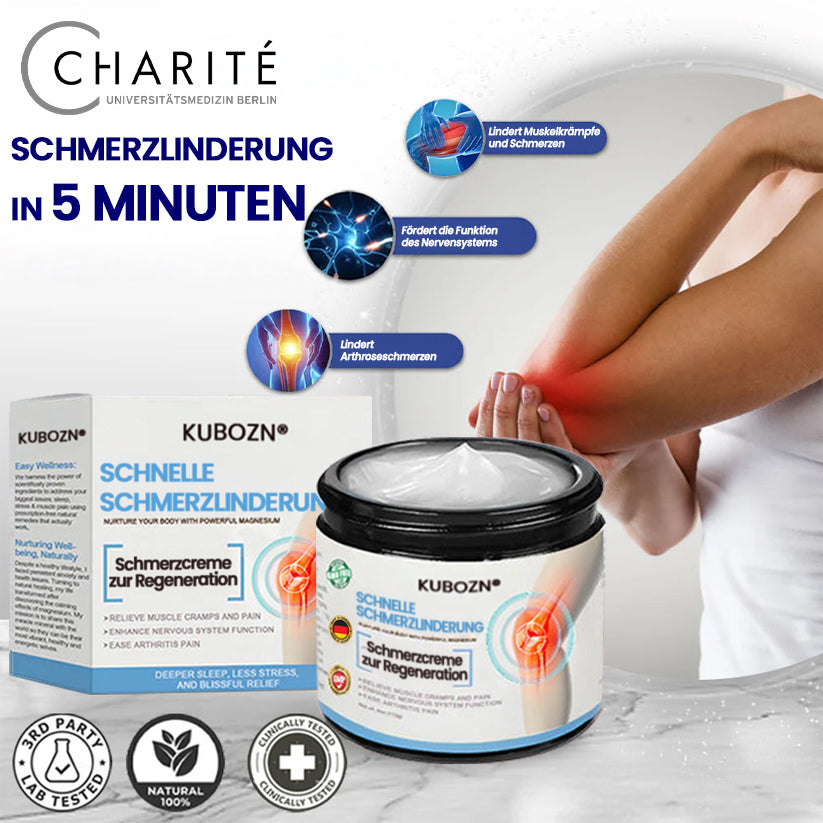 ✅Offiziell empfohlen: KUBOZN® Magnesium-Intensivcreme gegen Gelenk- und Nervenschmerzen (bei Arthrose, Neuropathie, Rheuma, Sportverletzungen u. v. m.)