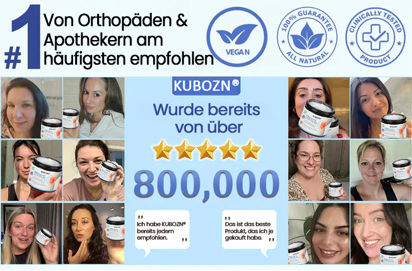 ✅Offiziell empfohlen: KUBOZN® Magnesium-Intensivcreme gegen Gelenk- und Nervenschmerzen (bei Arthrose, Neuropathie, Rheuma, Sportverletzungen u. v. m.)