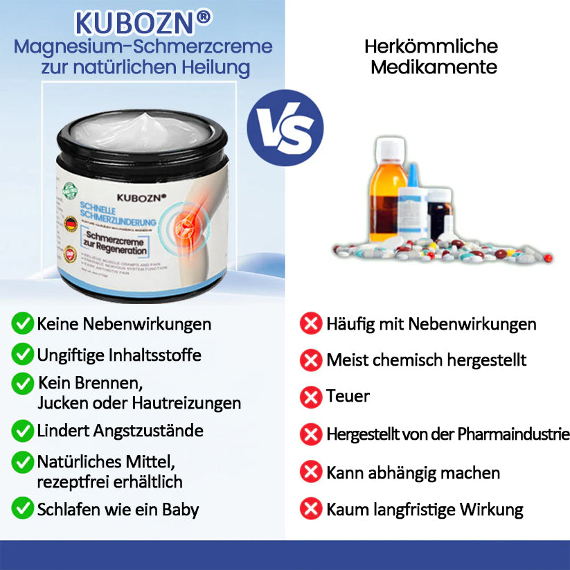 ✅Offiziell empfohlen: KUBOZN® Magnesium-Intensivcreme gegen Gelenk- und Nervenschmerzen (bei Arthrose, Neuropathie, Rheuma, Sportverletzungen u. v. m.)